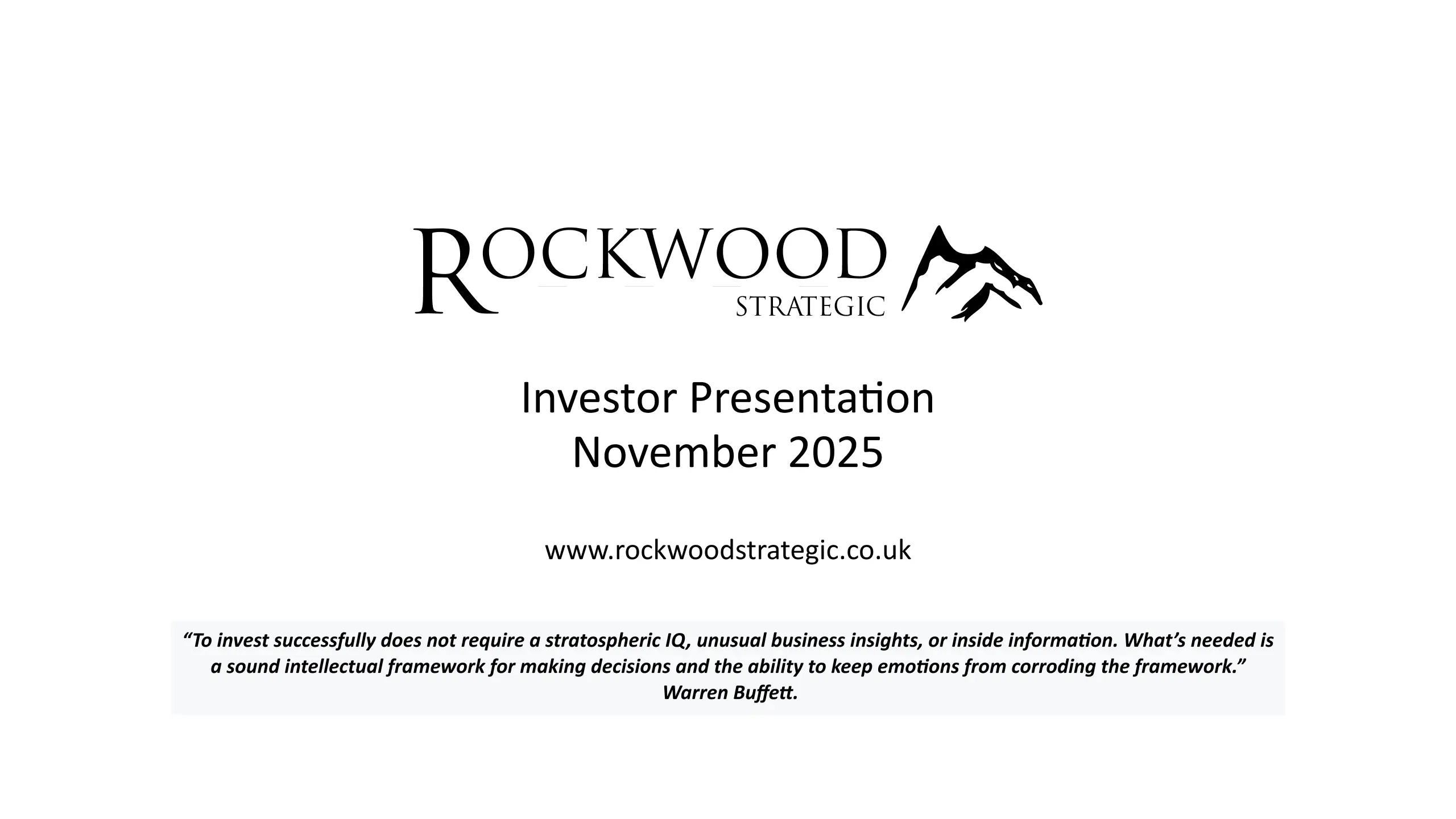 Investor Meet Company – Interim results and Fund Update